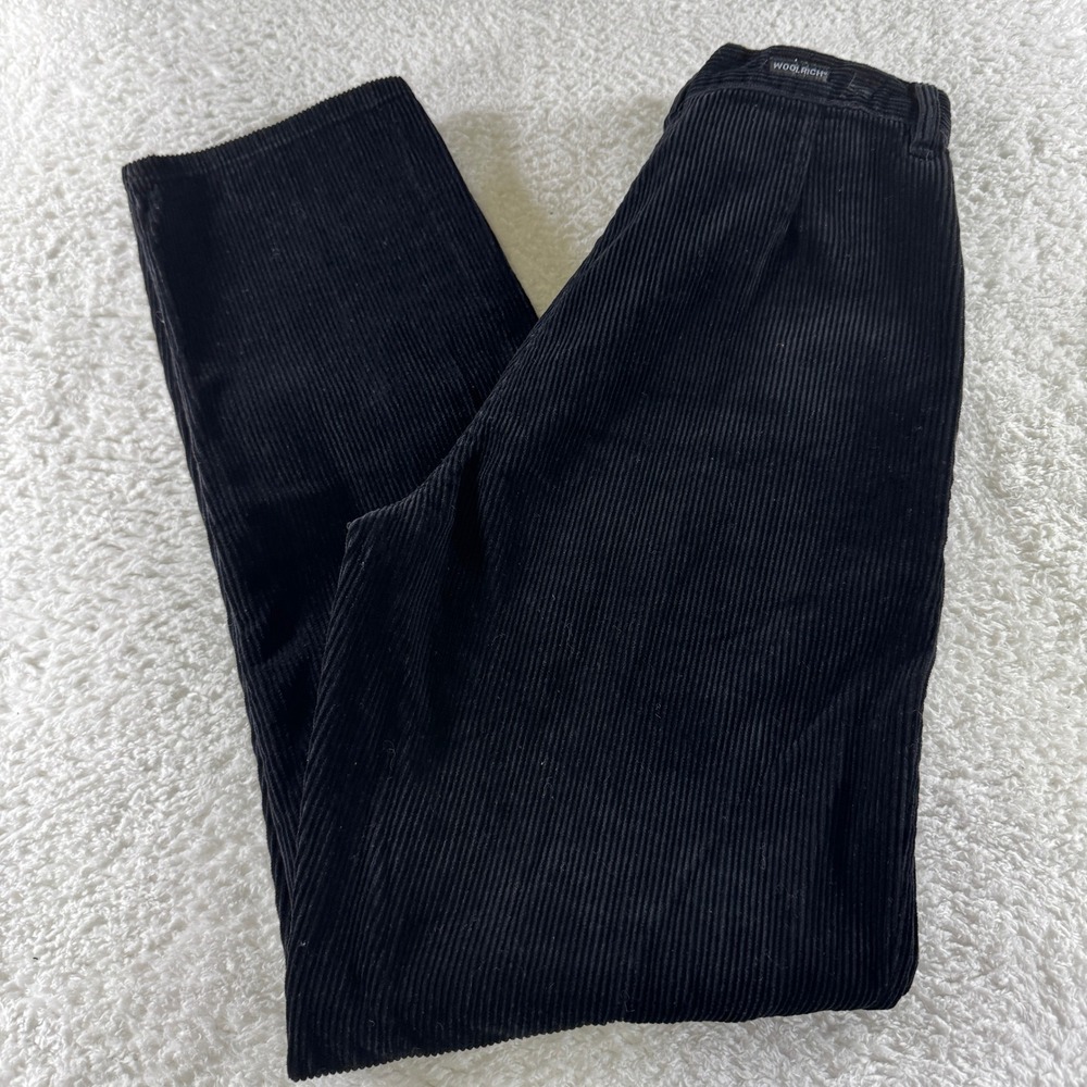 Woolrich Corduroy‎ Pants Womens 4 26x31 Black Wide Leg Hi Rise Pockets 1964